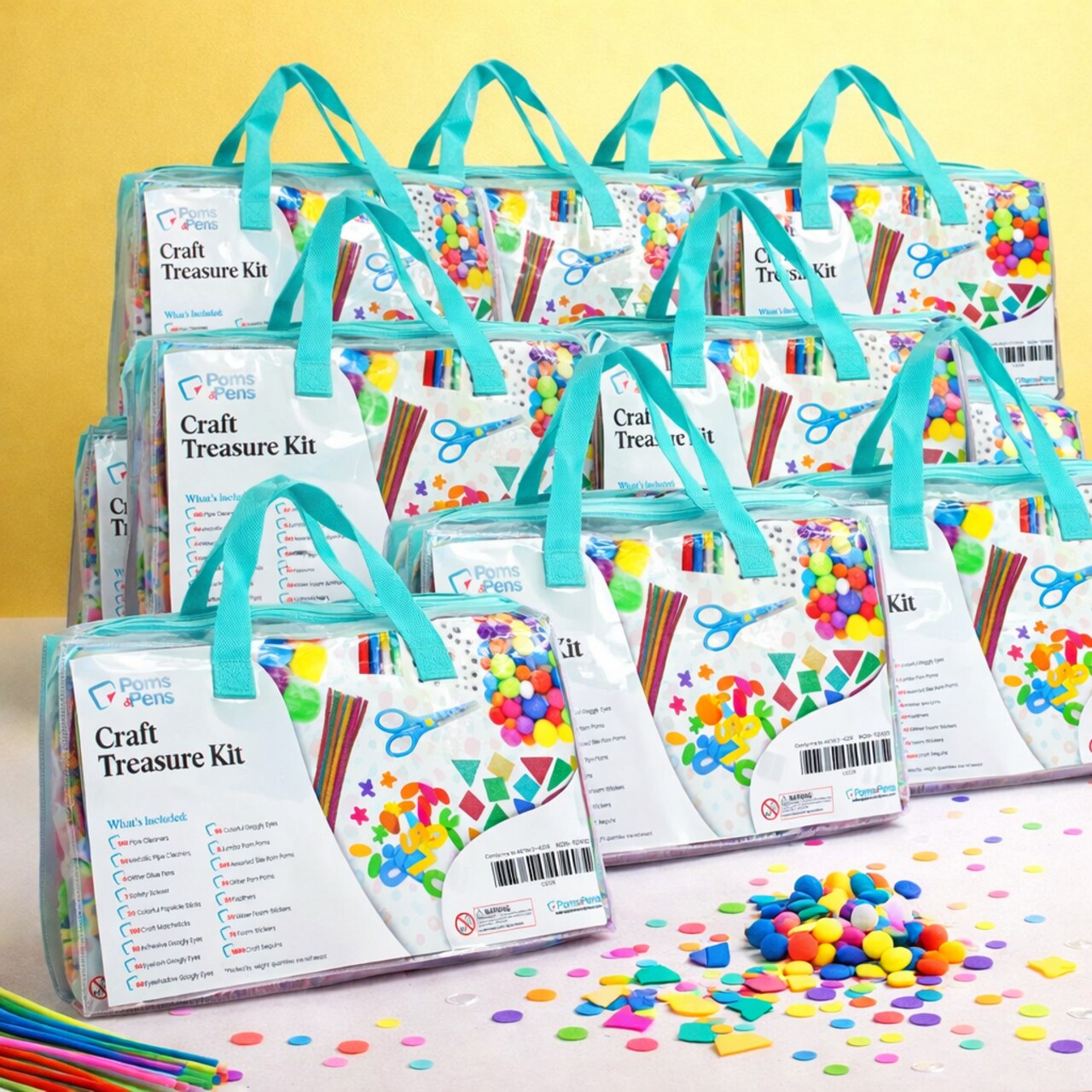 Mega Kids Arts & Crafts Supply Kits – Classroom Value Packs (3, 6, 12 or 24 Individual Kits)